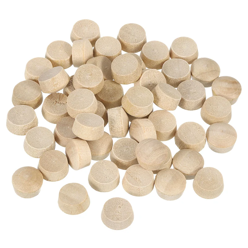 Pocket Hole Plugs, 100Pcs 3/8 Inch Round Head Wood Plugs Wooden Button Plugs Wood Screw Covers Furniture Screw Hole Plugs Wood Plugs for Screw Holes