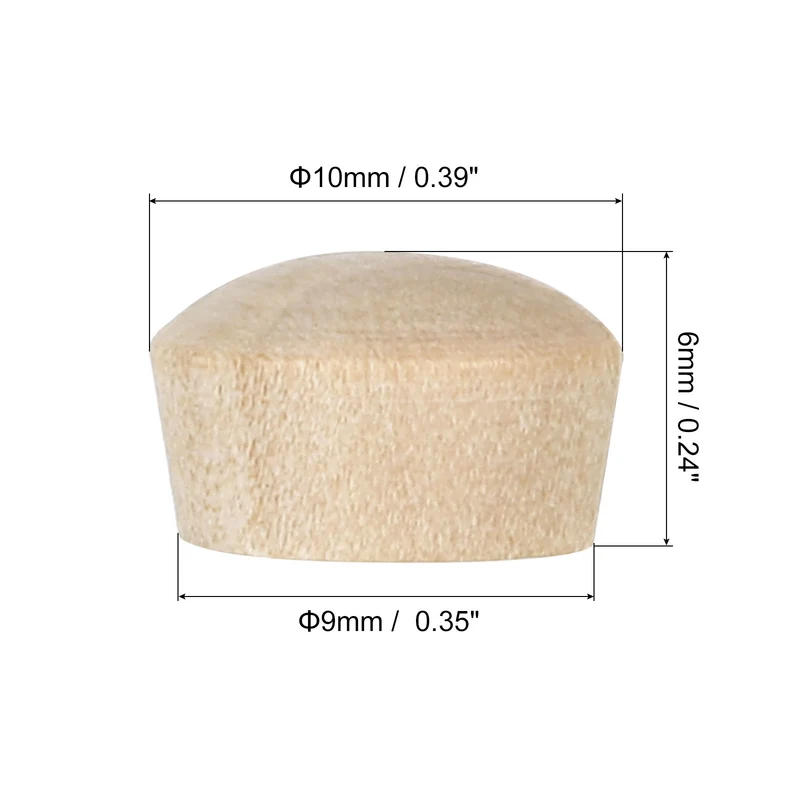 Pocket Hole Plugs, 100Pcs 3/8 Inch Round Head Wood Plugs Wooden Button Plugs Wood Screw Covers Furniture Screw Hole Plugs Wood Plugs for Screw Holes