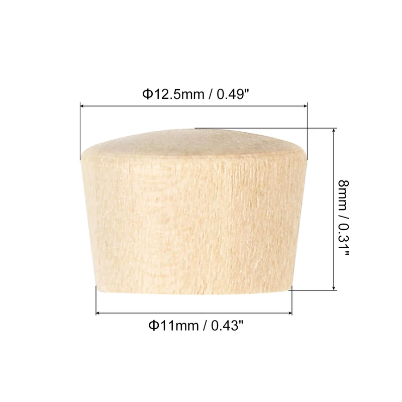 Pocket Hole Plugs, 100Pcs 1/2 Inch Round Head Wood Plugs Wooden Button Plugs Wood Screw Covers Furniture Screw Hole Plugs Wood Plugs for Screw Holes