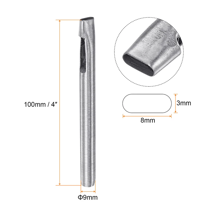 Oval Hole Punch 3x8mm Leather Hollow Cutter Oblong Punch Die for Strap Belt