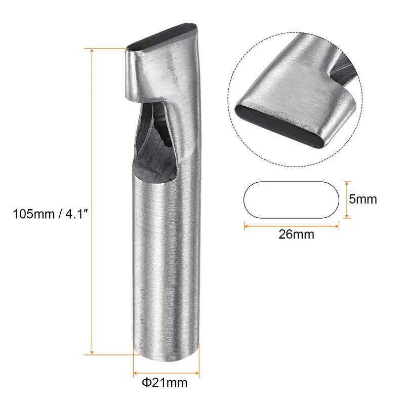 2pcs Oval Hole Punch 5x26mm Leather Hollow Cutter Oblong Punch for Strap Belt