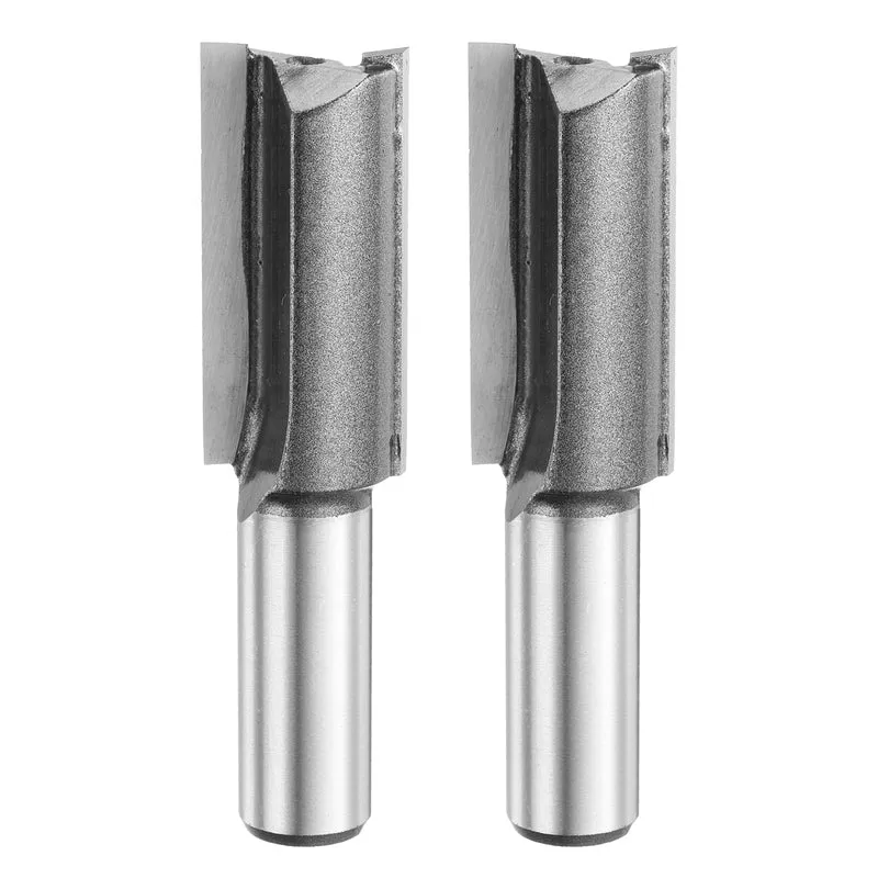2pcs Straight Router Bit 1/2 Shank 3/4" Cutting Dia 2 Flutes 1.57" YG6 Carbide