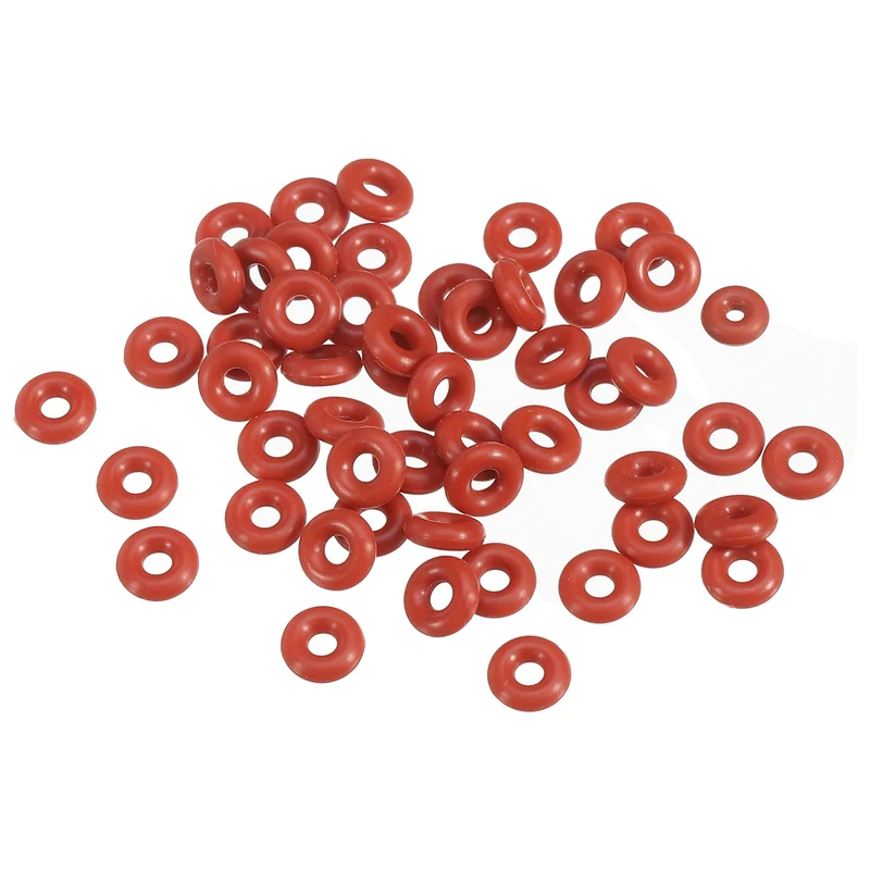 50Pcs Silicone O-Ring 6mm OD 2mm ID 2mm Width VMQ Sealing Gasket, Red