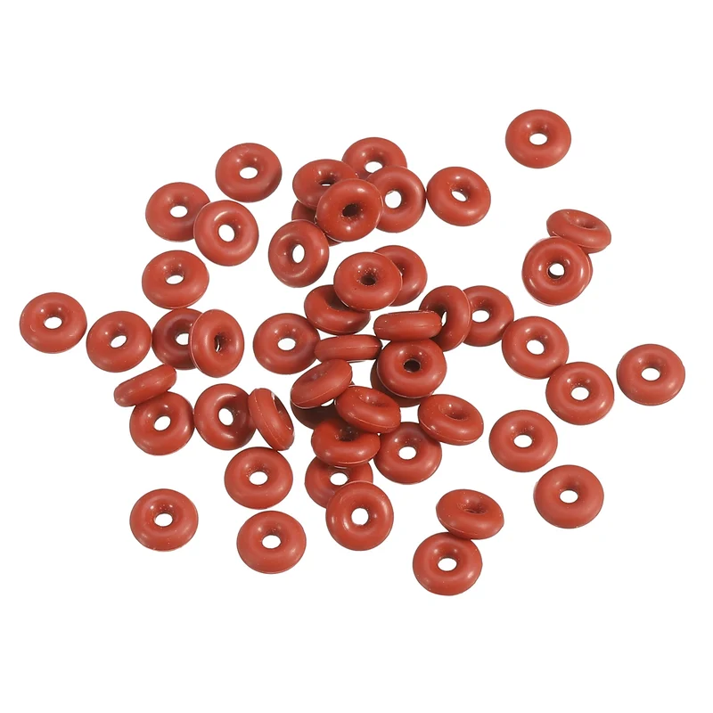50Pcs Silicone O-Ring 5mm OD 1mm ID 2mm Width VMQ Sealing Gasket, Red