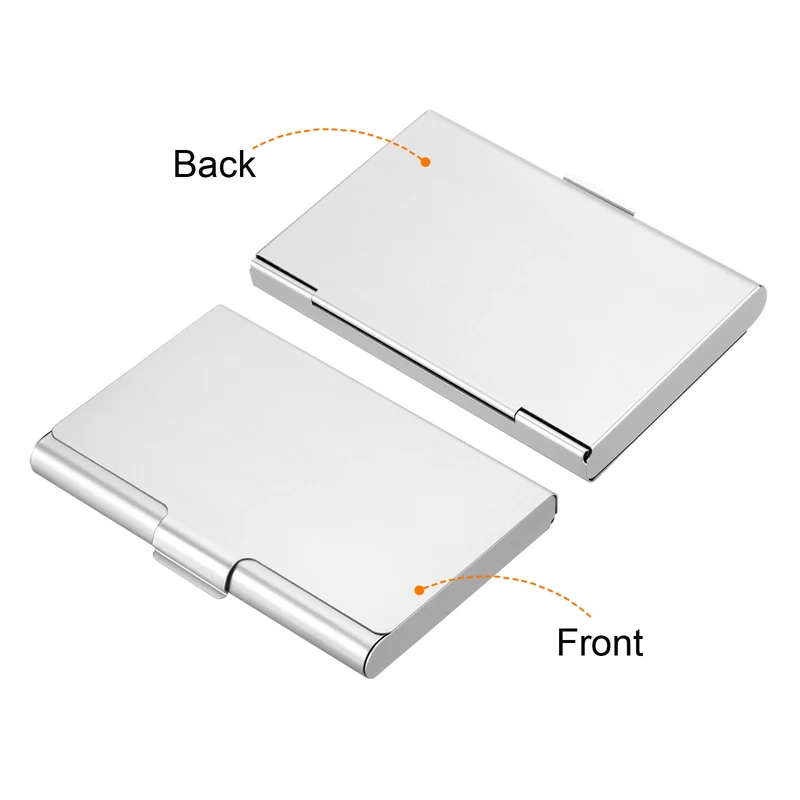 Business Card Holder, Aluminum Metal Card Case Professional Pocket Card Holder for Name Card Credit Card, Silver