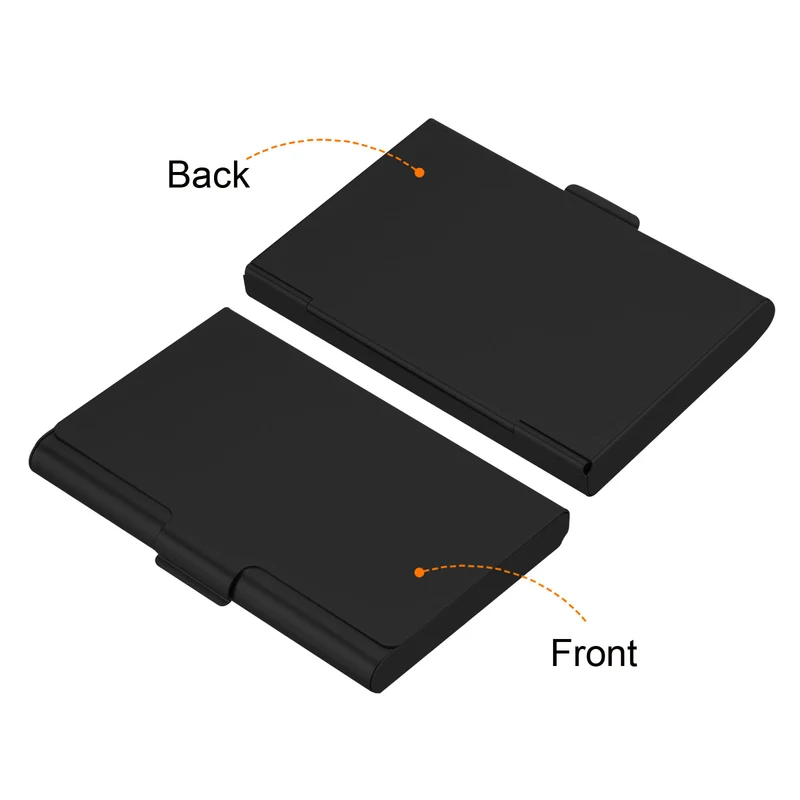 3Pcs Business Card Holder Aluminum Metal Professional Pocket Card Case Black