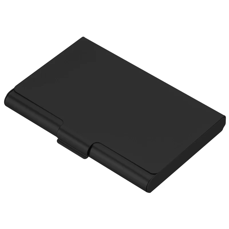 Business Card Holder, Aluminum Metal Card Case Professional Pocket Card Holder for Name Card Credit Card, Black