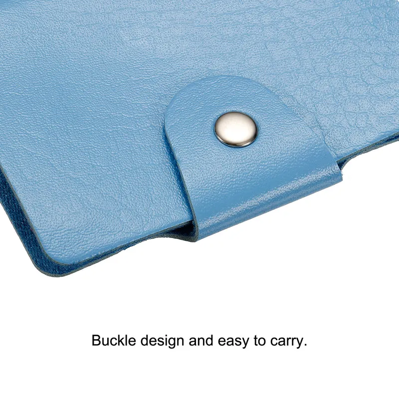 Credit Card Holder, 2 Pack Slim Wallet PU Leather Purse Business Cards Storage Organizer Protector with 24 Card Slots, Pink, Blue