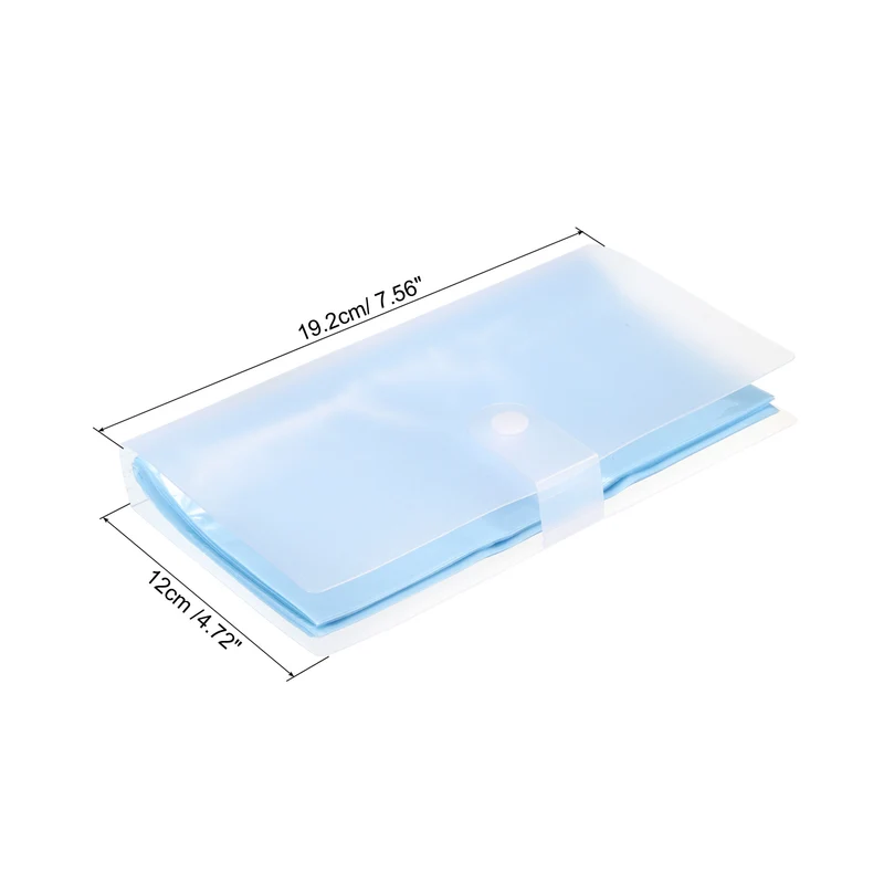 Business Card Holders, 1 Pack Plastic Portable Card Binder Book Name Cards Organizer for Women Men, Blue