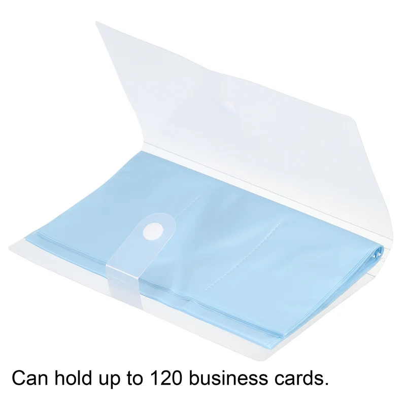 Business Card Holders, 1 Pack Plastic Portable Card Binder Book Name Cards Organizer for Women Men, Blue