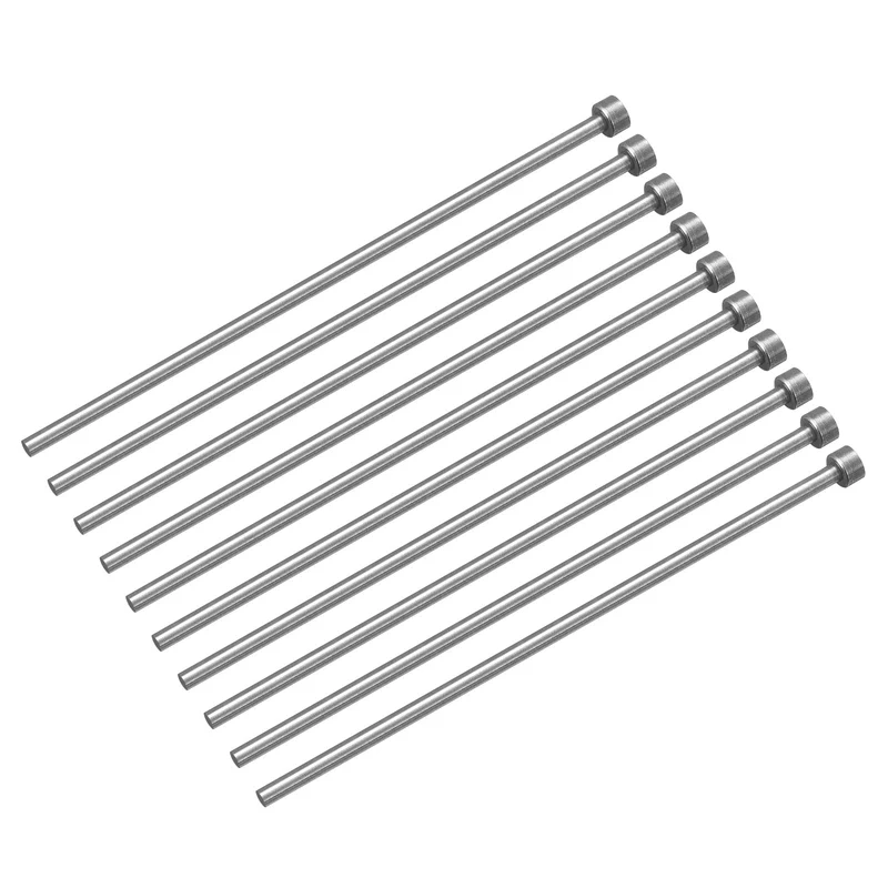 10Pcs Straight Ejector Pins, 4mm (0.16") Dia. SKD61 Round Tip Punch 150mm (6") Long for Mechanical Maintenance