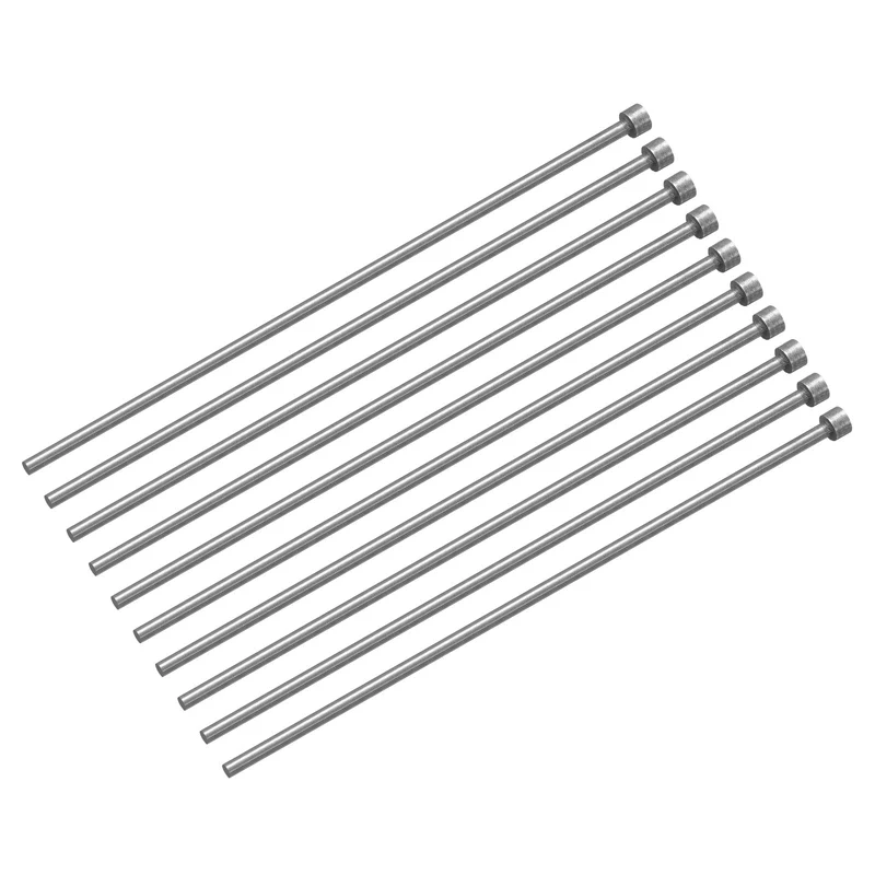 10Pcs Straight Ejector Pins, 3.5mm (0.14") Dia. SKD61 Round Tip Punch 150mm (6") Long for Mechanical Maintenance