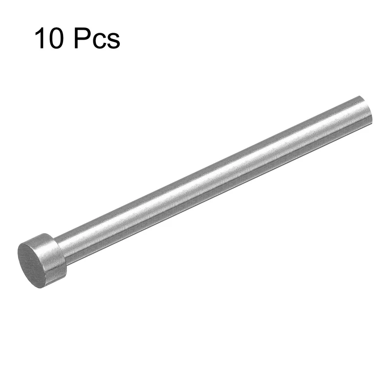 10Pcs Straight Ejector Pins, 7mm (0.28") Dia. SKD61 Round Tip Punch 100mm (4") Long for Mechanical Maintenance