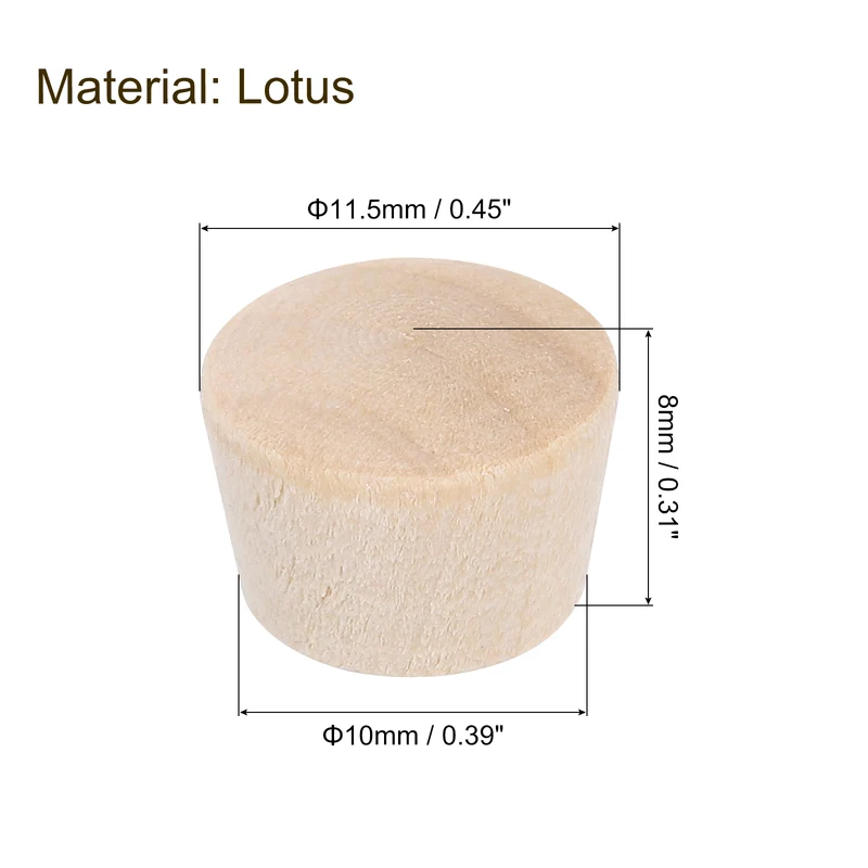 150Pcs Wood Button Plugs, 10mm/0.39" Hardwood Screw Hole Plug for Woodworking
