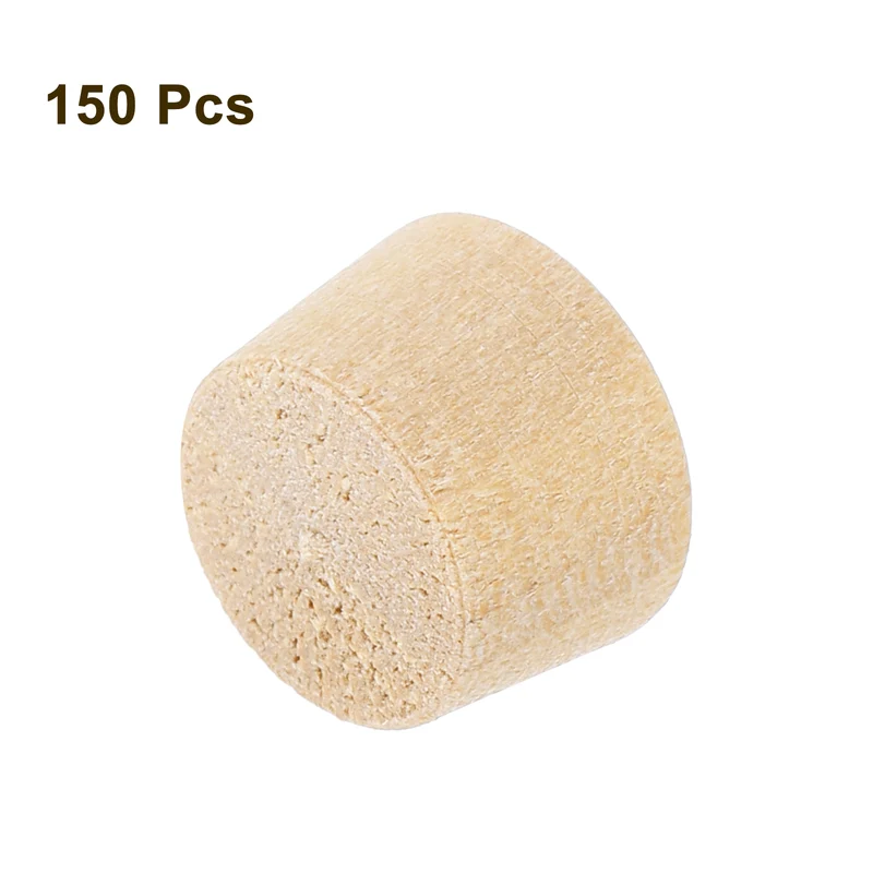 150Pcs Wood Button Plugs, 9.5mm/0.37" Hardwood Screw Hole Plug for Woodworking