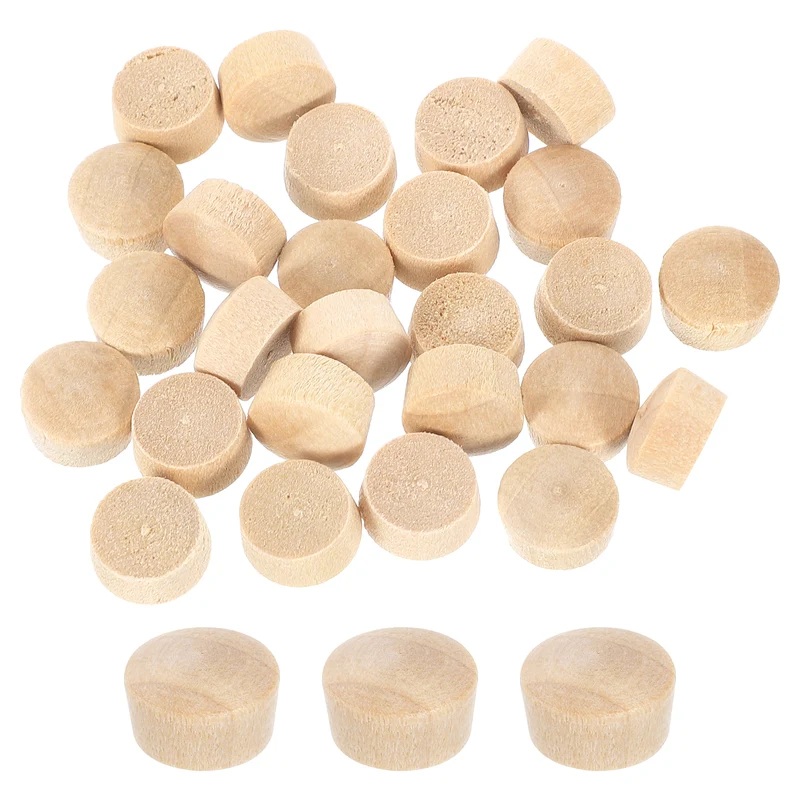 150Pcs Wood Button Plugs, 9mm/0.35" Hardwood Screw Hole Plug for Woodworking