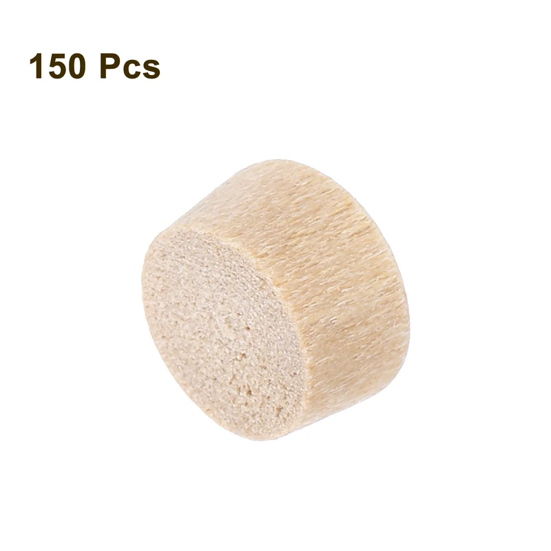 150Pcs Wood Button Plugs, 8mm/0.31" Hardwood Screw Hole Plug for Woodworking