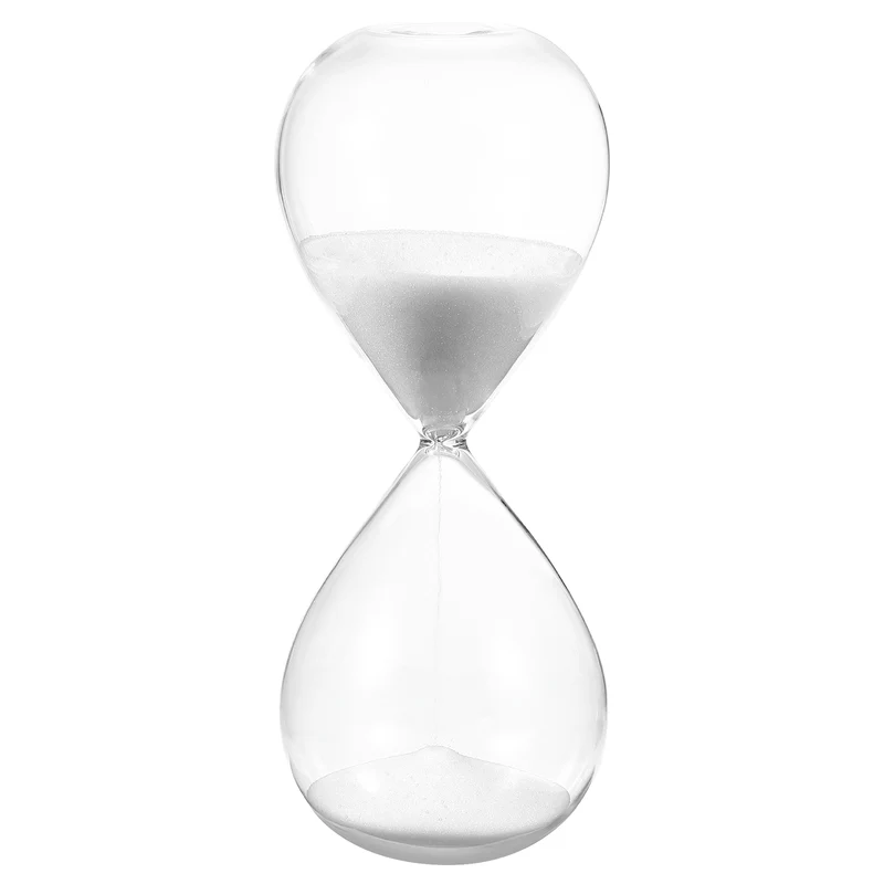 45 Minutes Sand Timer, Watch High Glass Sandglass Timer, White