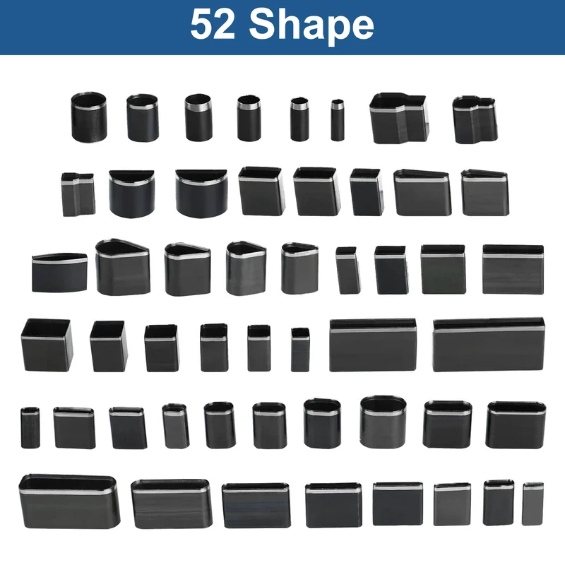 52pcs Leather Hole Punch Tool HSS Hollow Punch Cutter Tool Multiple Shapes