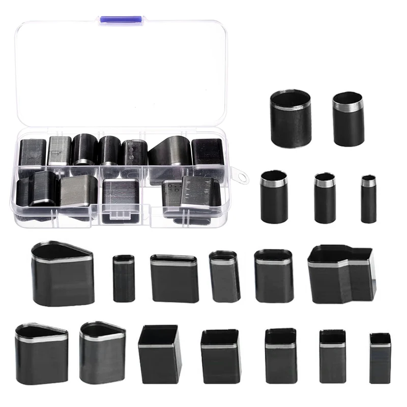 18pcs Leather Hole Punch Tool HSS Hollow Punch Cutter Tool Multiple Shapes