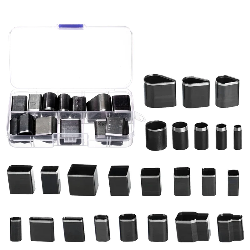 24pcs Leather Hole Punch Tool HSS Hollow Punch Cutter Tool Multiple Shapes