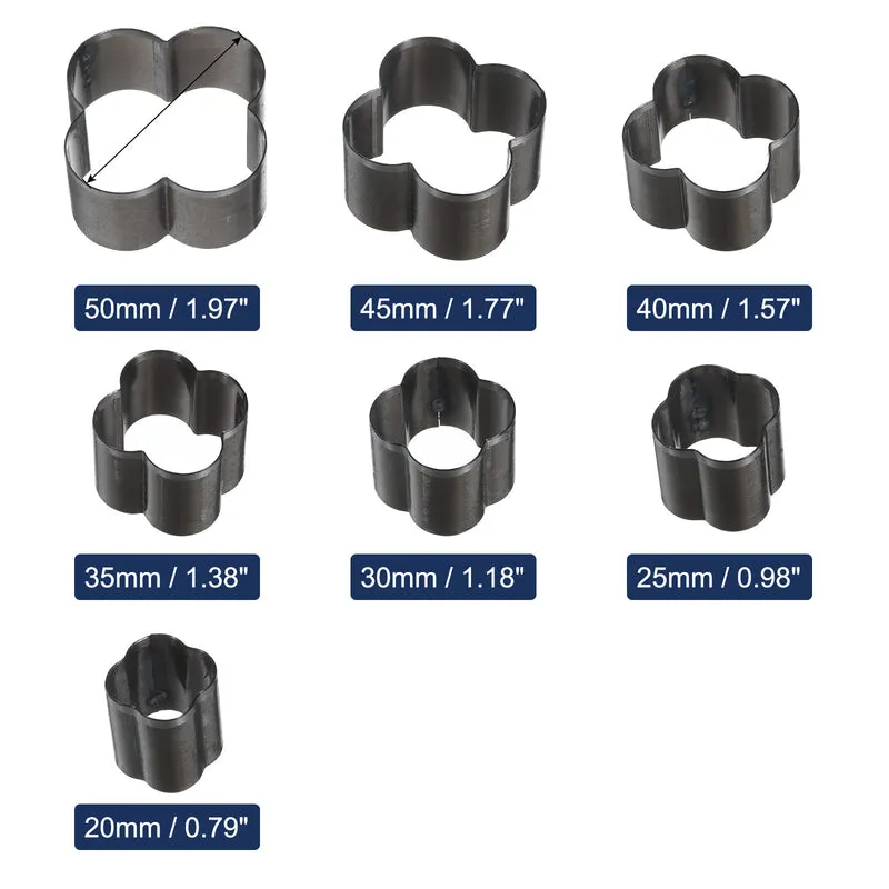 Leather Blossom Shape Punch Cutter Set 7 Sizes Leather Hollow Cutter Kit 7pcs