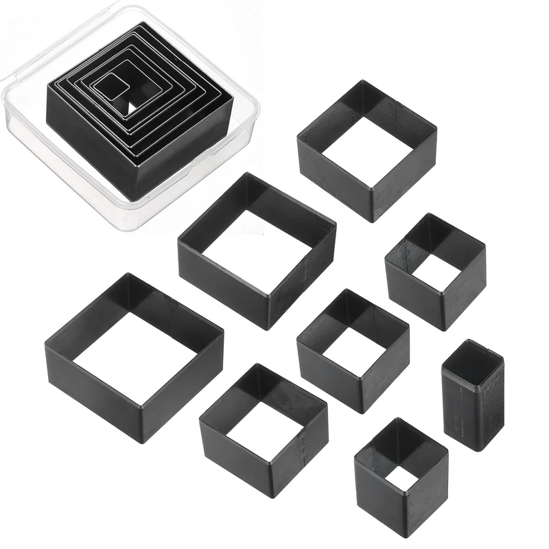 Leather Square Shape Punch Cutter Set 8 Sizes Leather Hollow Cutter Kit 8pcs