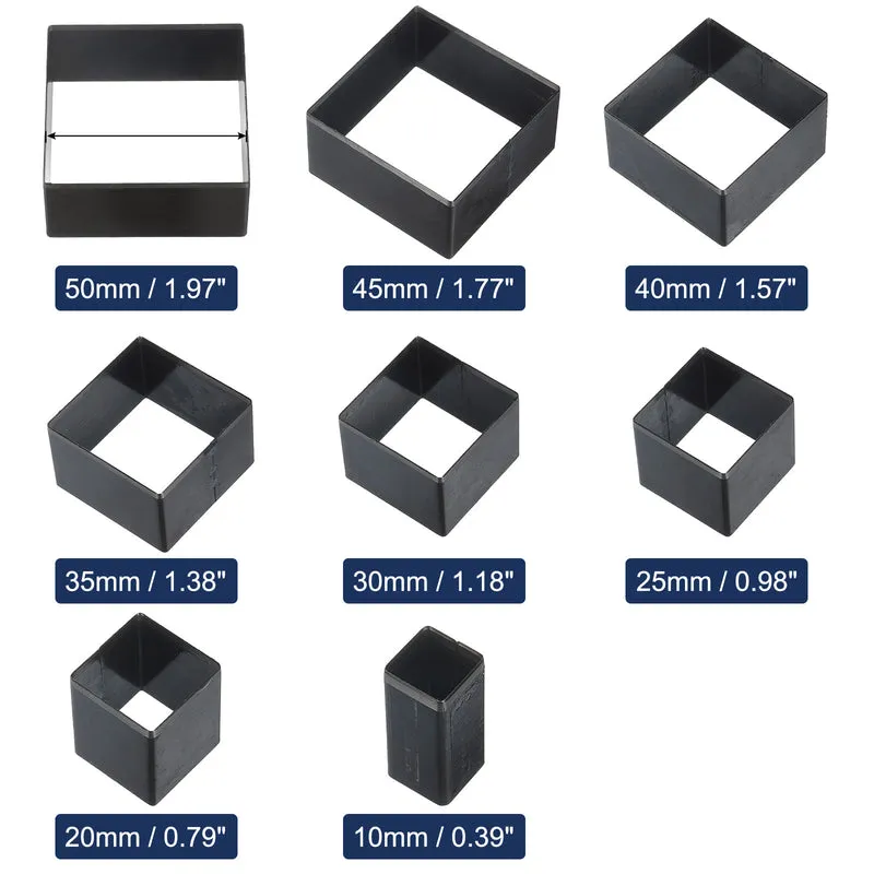 Leather Square Shape Punch Cutter Set 8 Sizes Leather Hollow Cutter Kit 8pcs