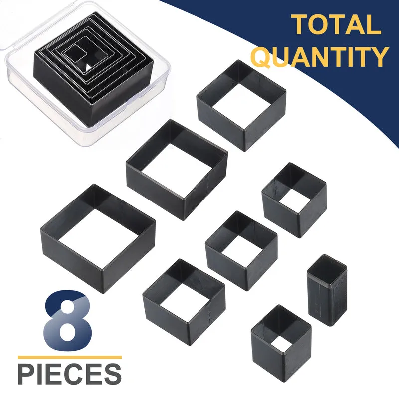 Leather Square Shape Punch Cutter Set 8 Sizes Leather Hollow Cutter Kit 8pcs