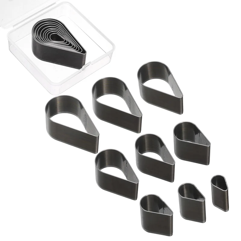 Leather Teardrop Shape Punch Cutter Set 9 Sizes Leather Hollow Cutter Kit 9pcs