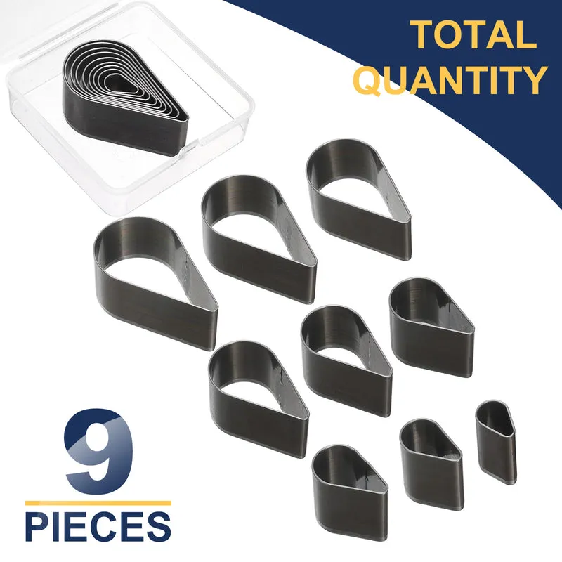 Leather Teardrop Shape Punch Cutter Set 9 Sizes Leather Hollow Cutter Kit 9pcs