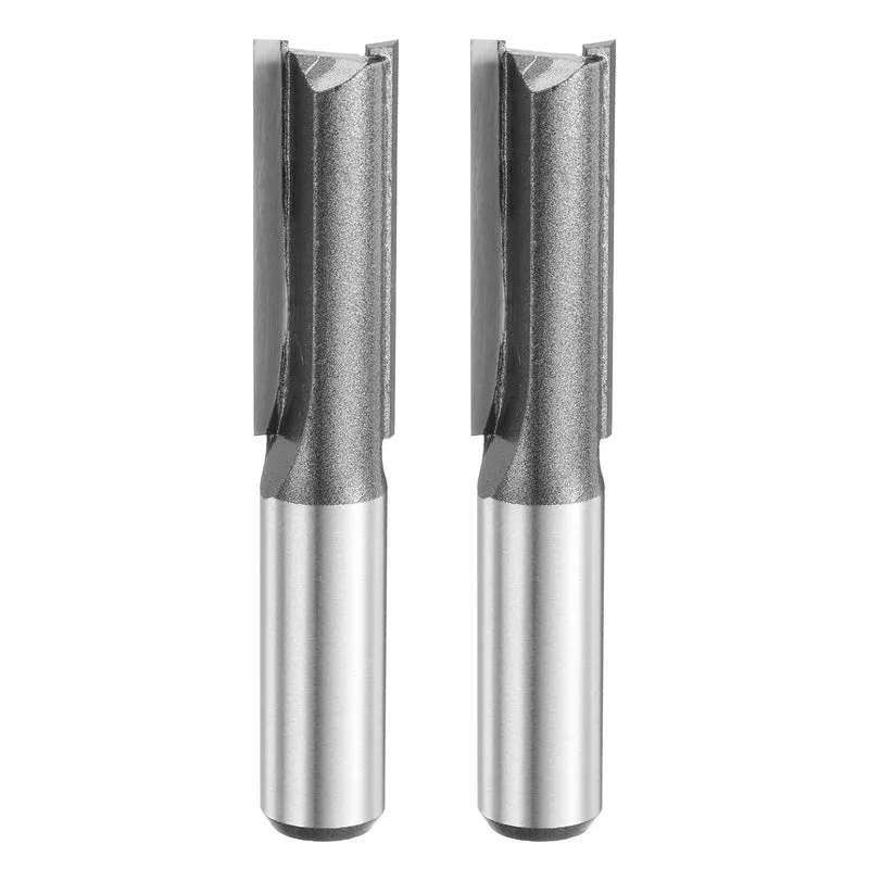 2pcs Straight Router Bit 1/2 Shank 35/64" Cutting Dia 2 Flutes 1.57" YG6 Carbide