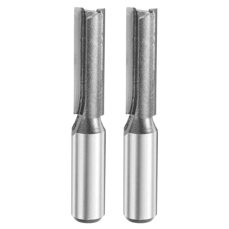 2pcs Straight Router Bit 1/2 Shank 7/16" Cutting Dia 2 Flutes 1.57" YG6 Carbide