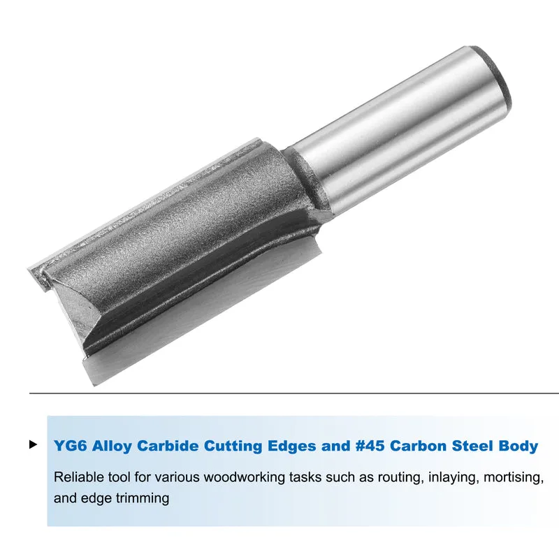 Straight Router Bit 1/2 Shank 25/32" Cutting Dia 2 Flutes 1.57" YG6 Carbide