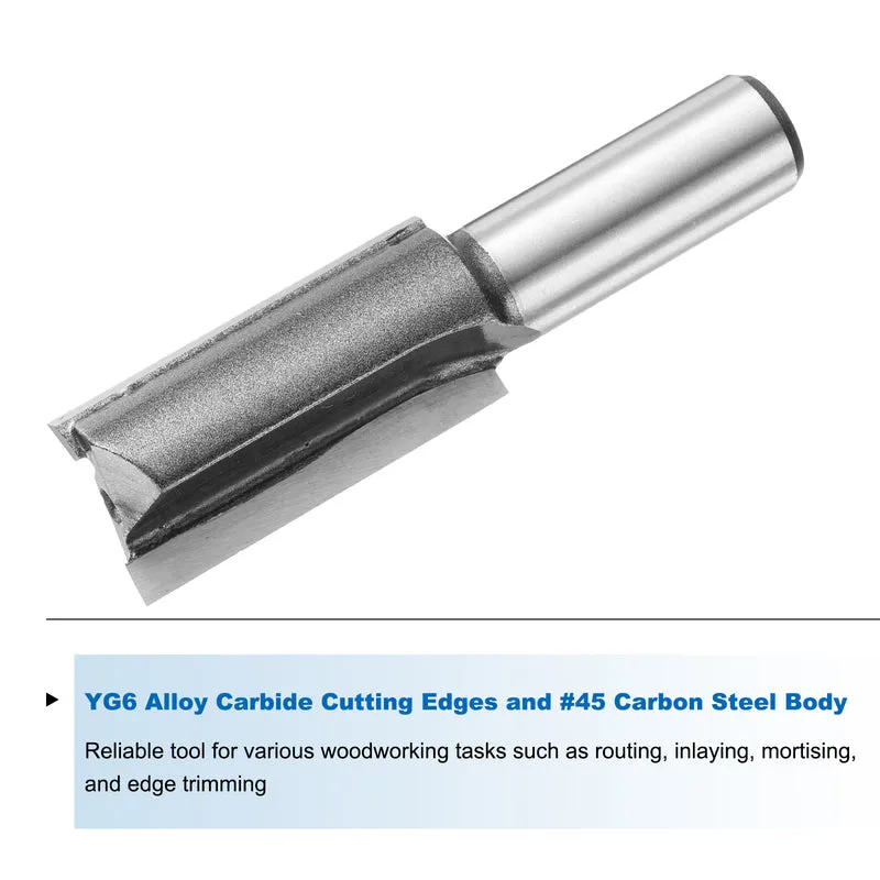 Straight Router Bit 1/2 Shank 3/4" Cutting Dia 2 Flutes 1.57" YG6 Carbide Cutter