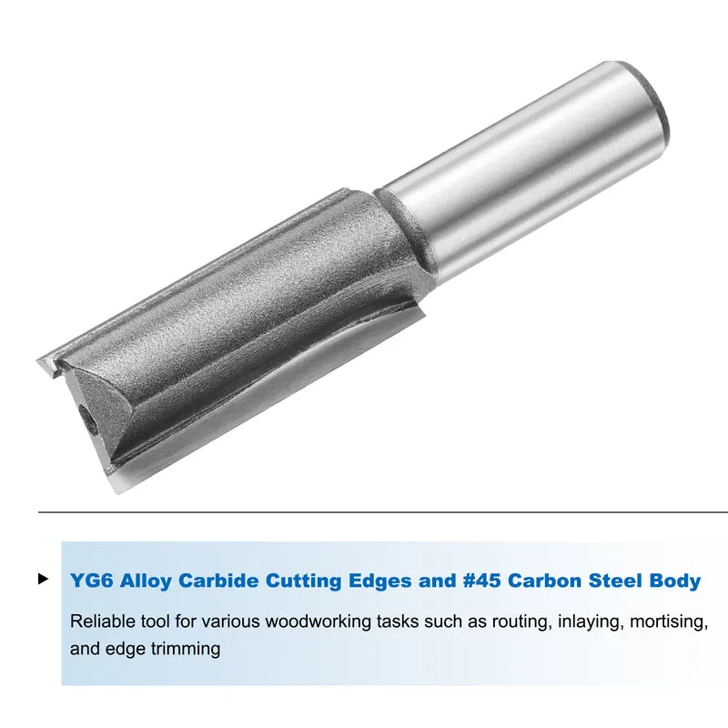 Straight Router Bit 1/2 Shank 43/64" Cutting Dia 2 Flutes 1.57" YG6 Carbide