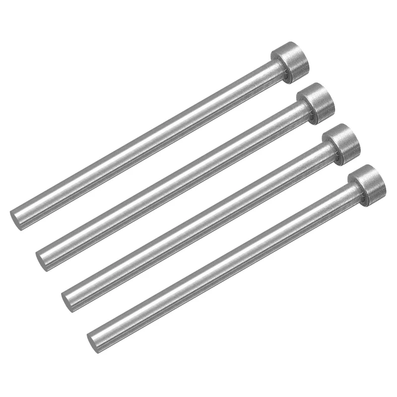 Straight Ejector Pins, 6mm Dia 65Mn Steel Round Tip Punch 100 Long 4 Pcs