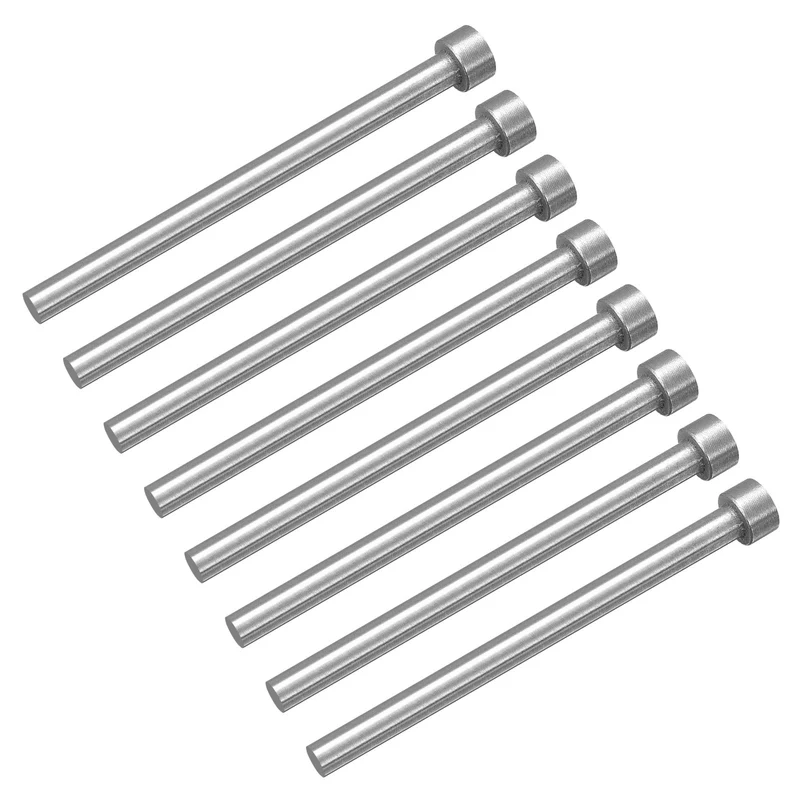 Straight Ejector Pins, 6mm Dia 65Mn Steel Round Tip Punch 100 Long 8Pcs