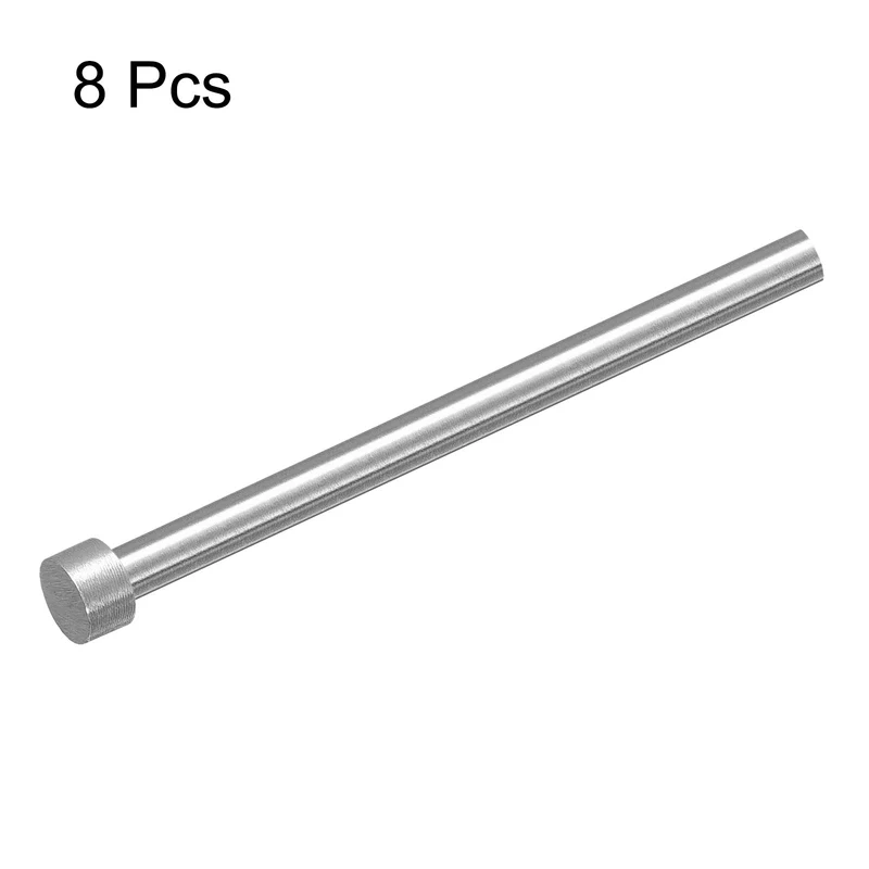 Straight Ejector Pins, 6mm Dia 65Mn Steel Round Tip Punch 100 Long 8Pcs