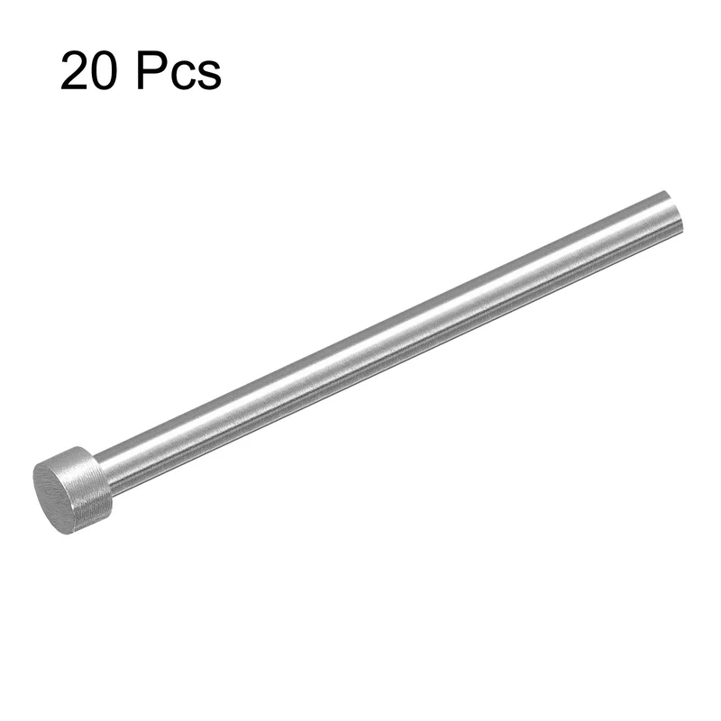 Straight Ejector Pins, 6mm Dia 65Mn Steel Round Tip Punch 100 Long 20Pcs
