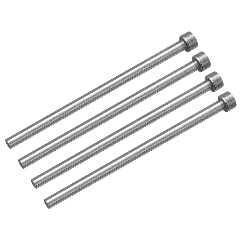 Straight Ejector Pins, 5mm Dia 65Mn Steel Round Tip Punch 100 Long 4Pcs