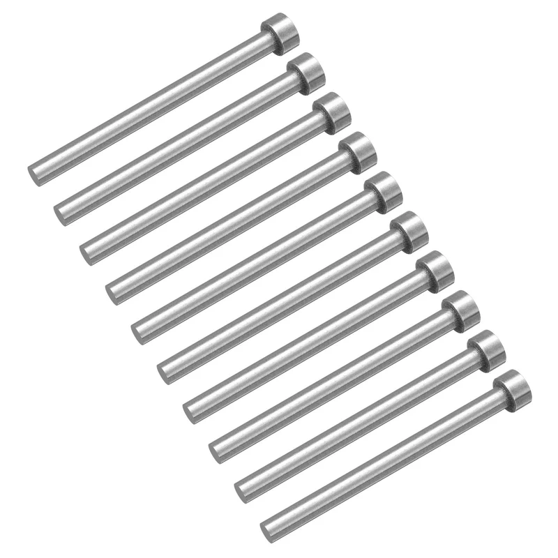 10Pcs Straight Ejector Pins, 6.5mm (0.26") Dia. SKD61 Round Tip Punch 100mm (4") Long for Mechanical Maintenance
