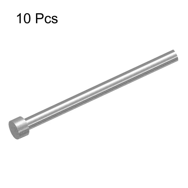10Pcs Straight Ejector Pins, 6mm (0.24") Dia. SKD61 Round Tip Punch 100mm (4") Long for Mechanical Maintenance