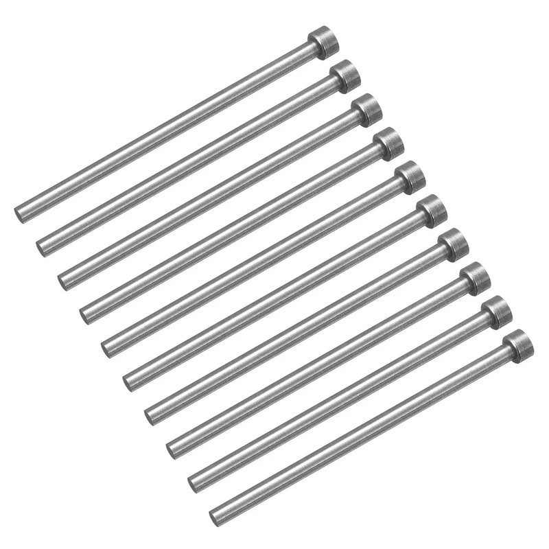 10Pcs Straight Ejector Pins, 5mm (0.2") Dia. SKD61 Round Tip Punch 100mm (4") Long for Mechanical Maintenance