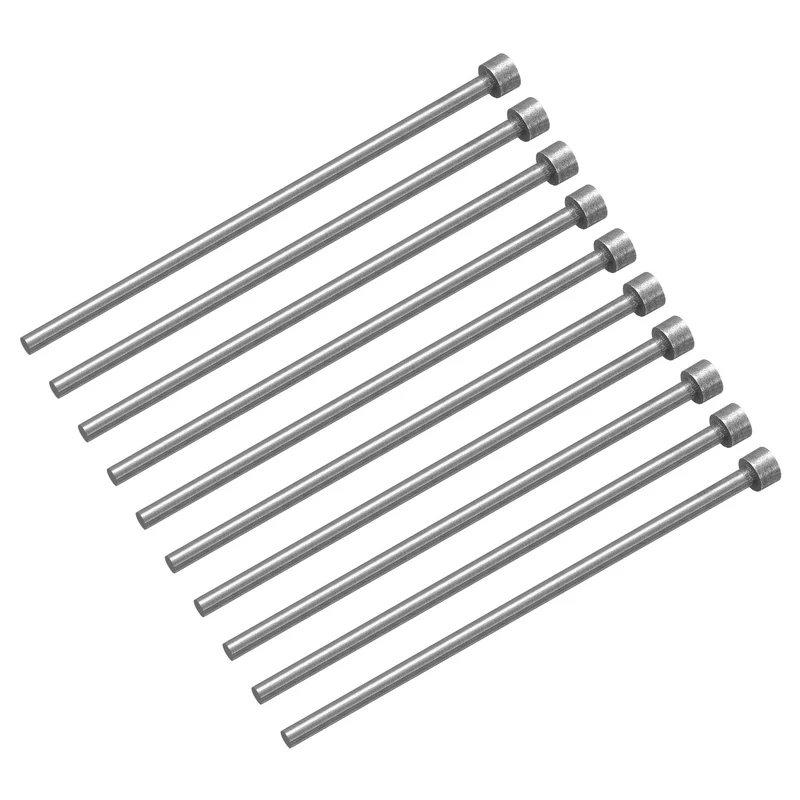 10Pcs Straight Ejector Pins, 3.5mm Dia. SKD61 Round Tip Punch 100mm Long