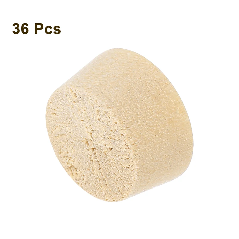 36Pcs Wood Button Plugs, 13.5mm/0.53" Hardwood Screw Hole Plug for Woodworking