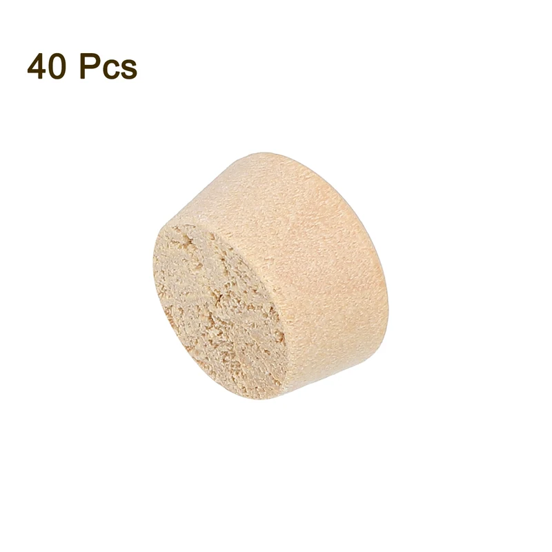 40Pcs Wood Button Plugs, 12.5mm/0.49" Hardwood Screw Hole Plug for Woodworking