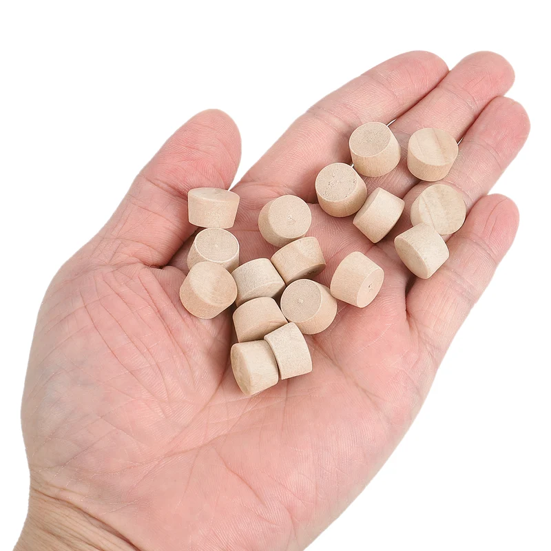40Pcs Wood Button Plugs, 12mm/0.47" Hardwood Screw Hole Plug for Woodworking