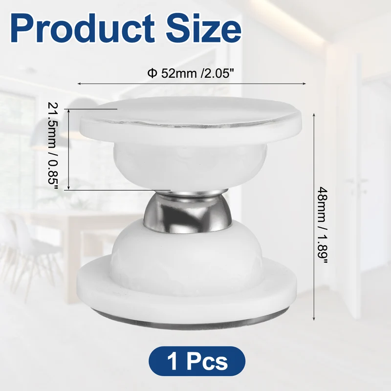 1.9" Magnetic Door Stoppers Silicone Door Stop with Adhesive White