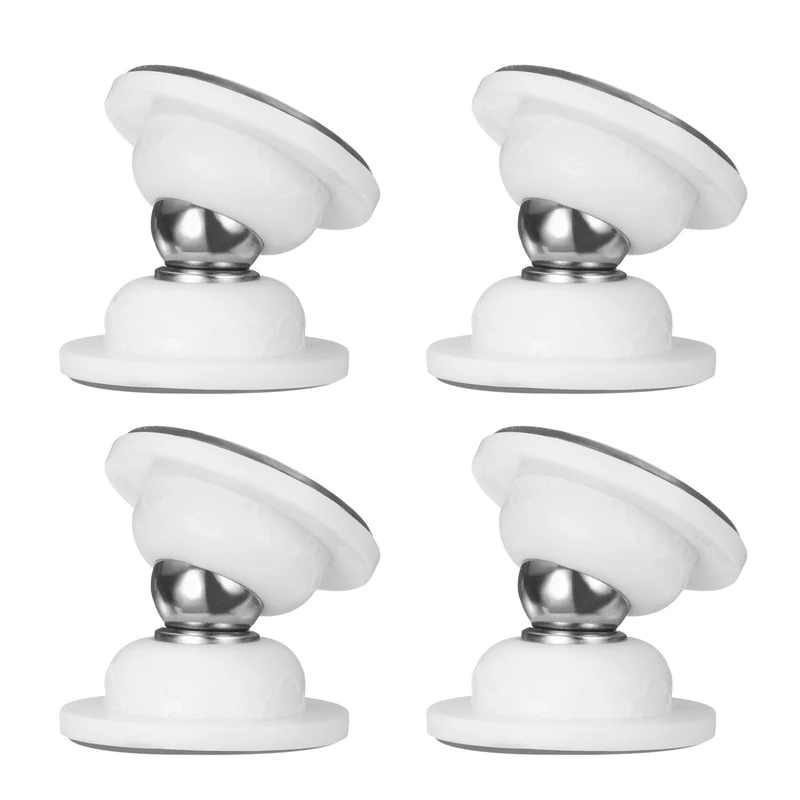 4Pcs 1.9" Magnetic Door Stoppers, Silicone Door Stop with Adhesive, White